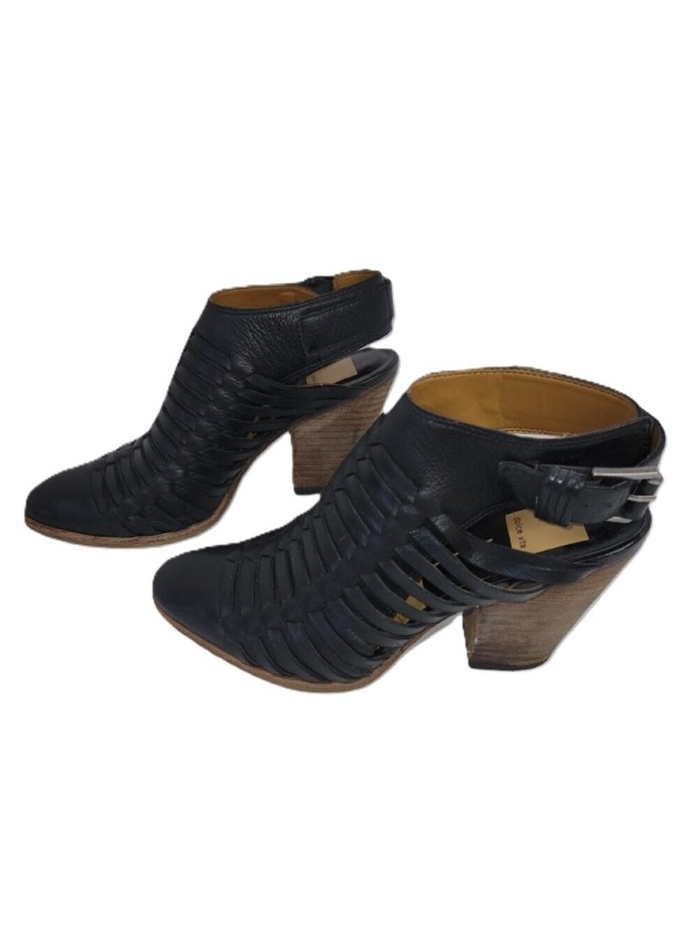 Dolce Vita Harolyn Ankle Boots Black Leather Cage Ankle Booties Women's Size 6
